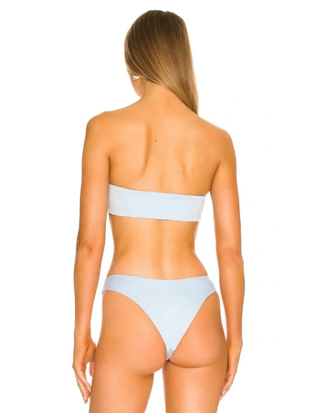 L*Space Reversible Dawn Bandeau Top in Sky Blue XLarge New Womens Swimsuit